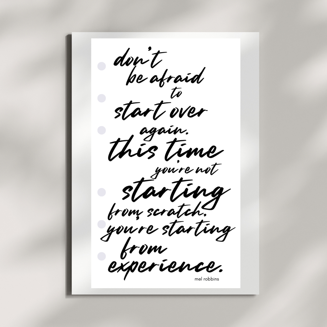 Dashboard | Don't Be Afraid to Start Over