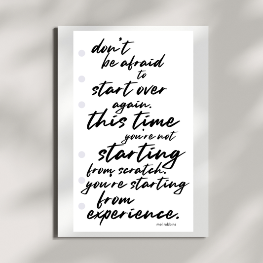 Dashboard | Don't Be Afraid to Start Over