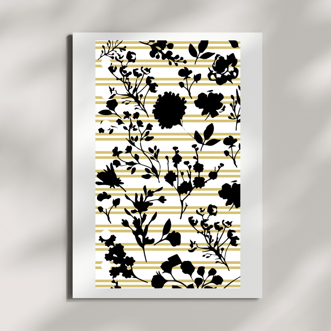 Dashboard | Gold Foil | Striped Floral