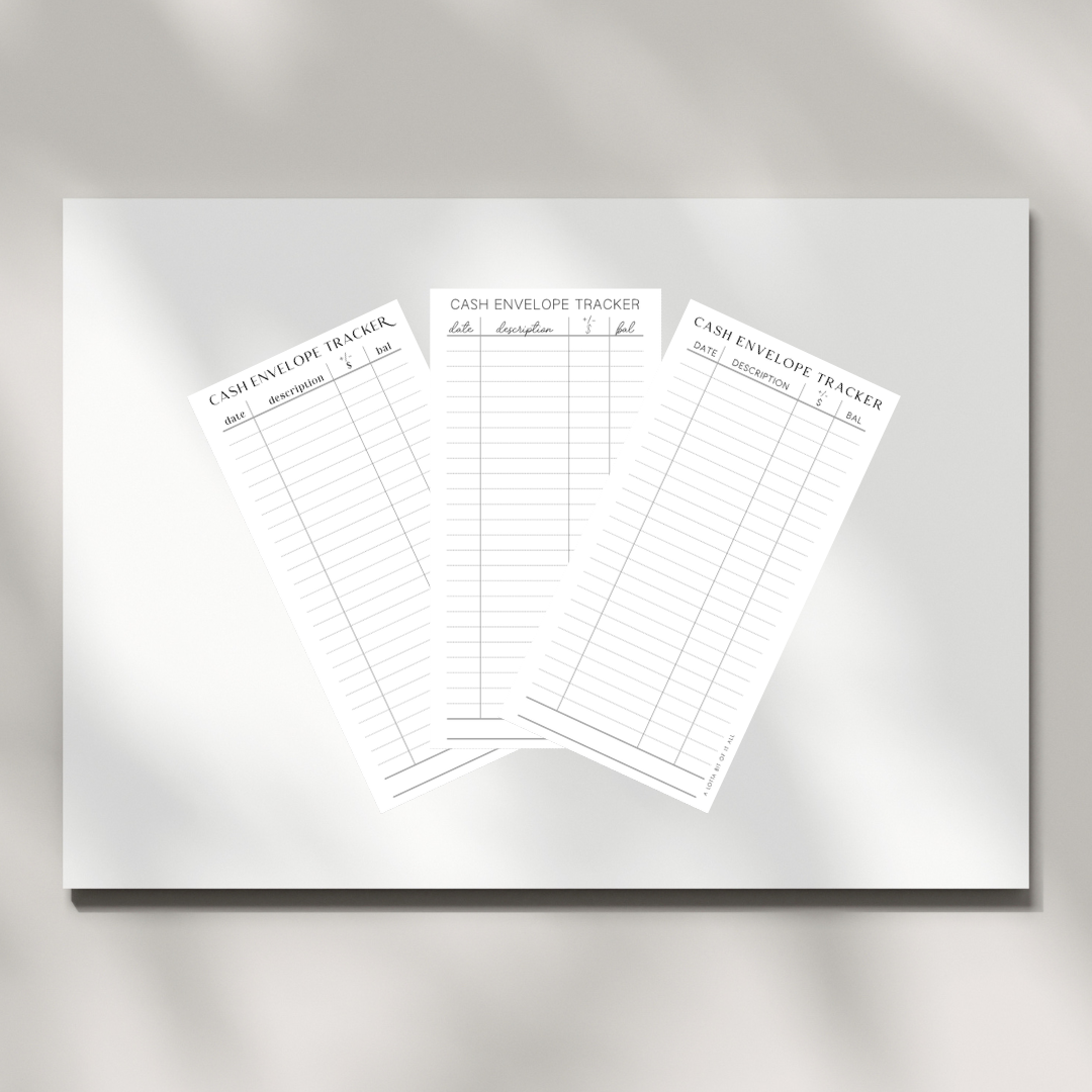 PDF | Cash Envelope Tracker | Variety Trio